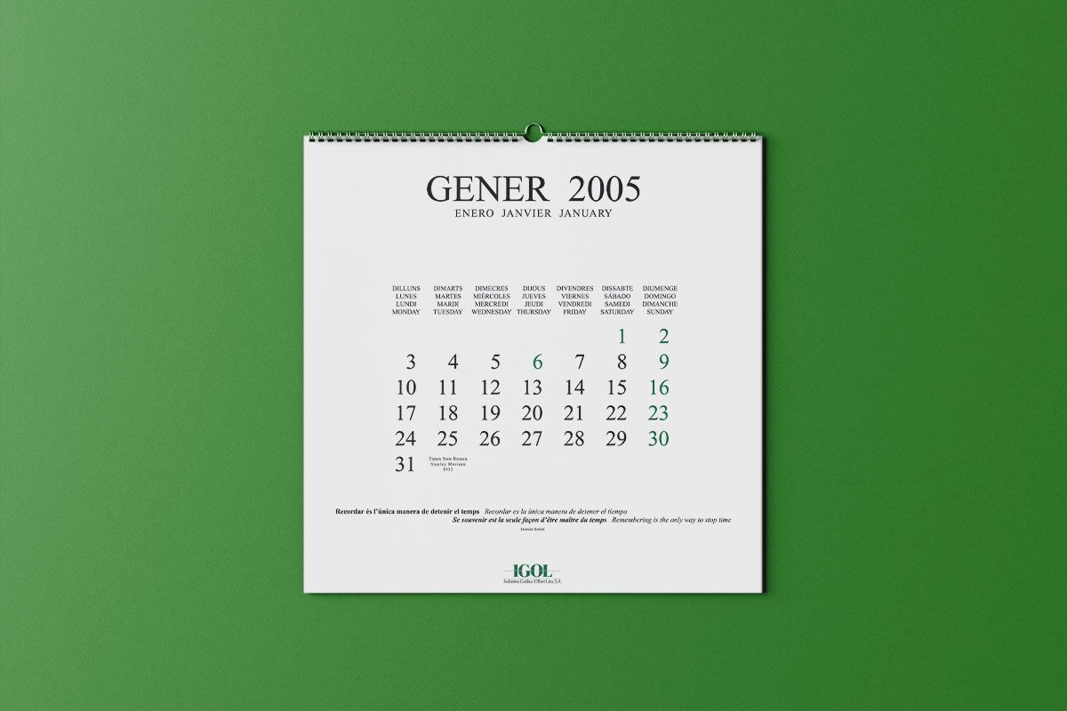 Calendario Igol 2005 (enero)