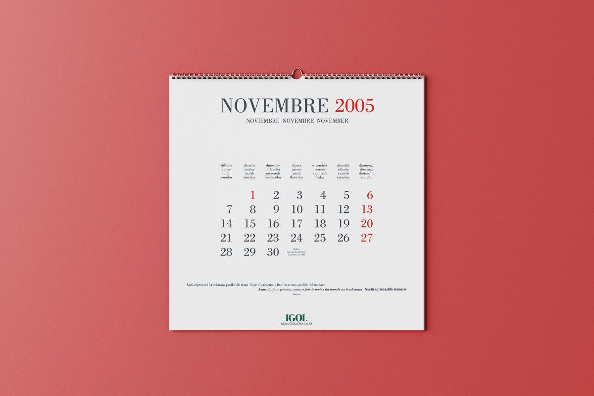 Calendario Igol 2005 (noviembre)